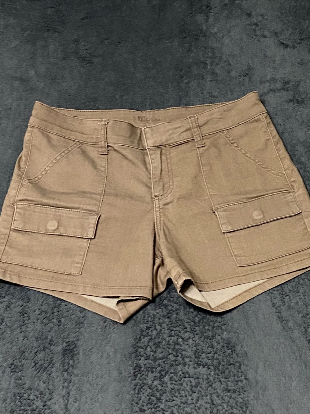 Kut From The Kloth Cargo Shorts Womens 8 Brown Flat Front Snap Pockets Vacation